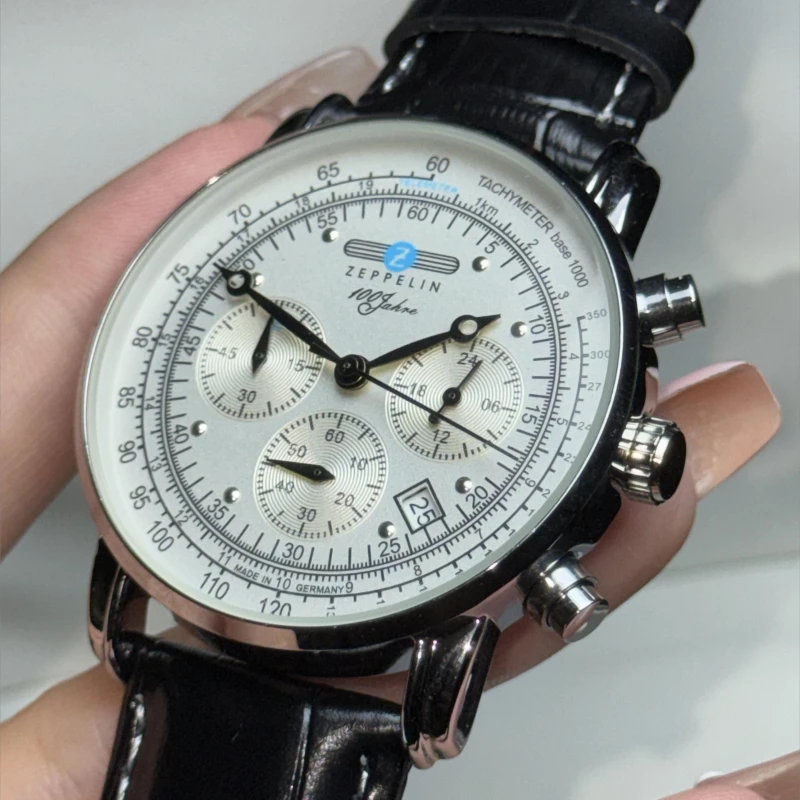Running Watch - Modische Luxus-Herrenuhr Zeppelin Drei-Augen-Zeitanzeige Multifunktionale Business-