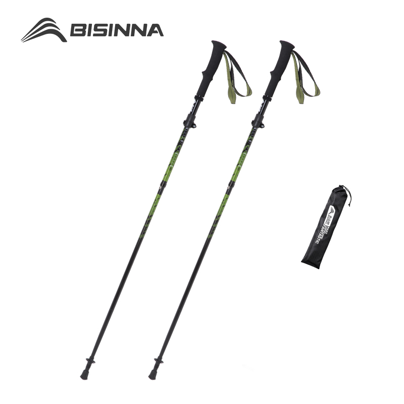 Trekking Pole Carbon - BISINNA Carbonfaser-Trekkingstöcke, ultraleichte, zusammenklappbare Wanderstöcke für