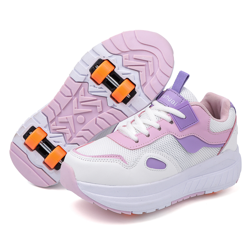 Running Shoes Men - Kinder-Rollschuhe mit 4 Rädern, abnehmbare Rollschuhe,