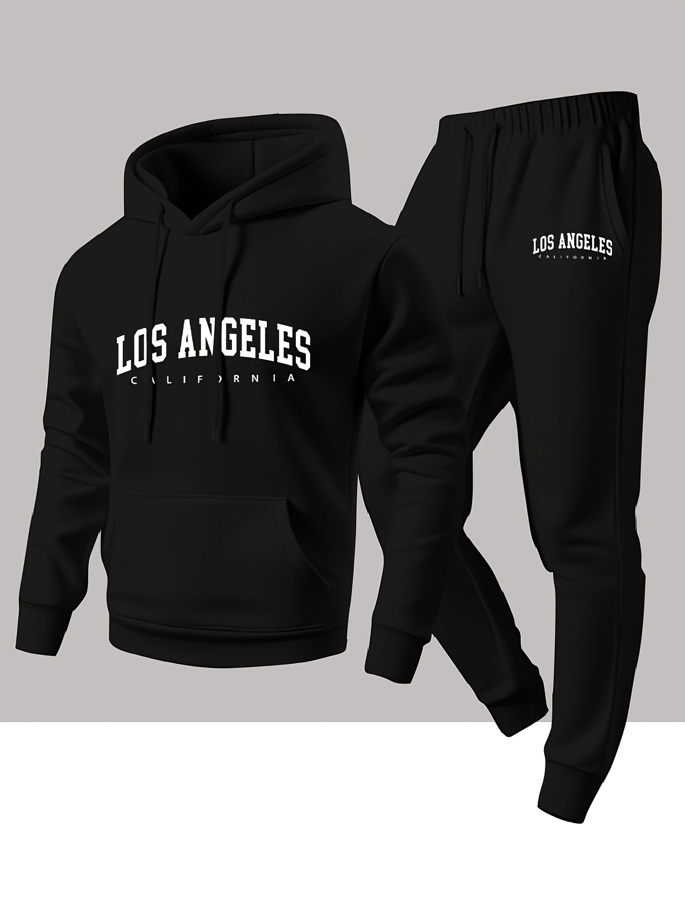 Joggers Pants - Herren 2-Teiliger Trainingsanzug Los Angeles Buchstaben-Grafik
