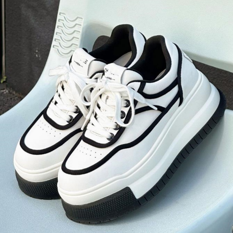 Running Shoes Women - Neue Damen-Sneaker aus Leder, weiß, atmungsaktiv,