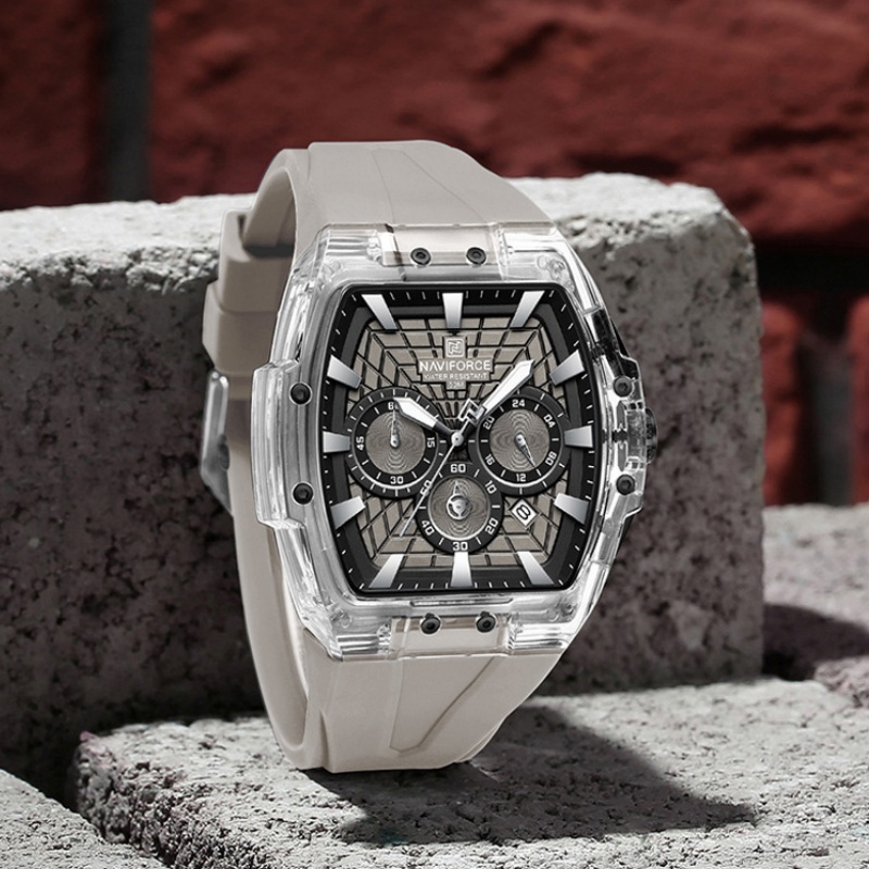 Running Watch - NF6113 NAVIFORCE Herren Multifunktionale Chronograph-Uhr Leuchtende